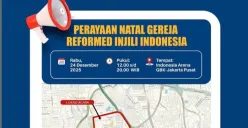 Polda Metro Jaya menghimbau pengendara untuk menghindari kawasan GBK Hari ini pukul 12.00-20,00 WIB karena ada kegiatan ibadah Natal (Sumber: Instagram/@tmcpoldametro)