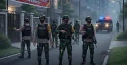 Polda Metro Jaya menggelar patroli terpadu untuk mengamankan rumah warga dan objek vital selama libur Natal 2025 dan Tahun Baru 2026 demi situasi kondusif. (Sumber: Gemini AI)