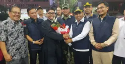 Wali Kota Depok Supian Suri bersama Kapolres Metro Depok Kombes Pol Abdul Waras dan Dandim Depok didampingi Pakar Kriminolog Prof Andrianus Meliala mengunjungi Gereja Gidion di Kelapa Dua Cimanggis, Kota Depok. (Sumber: Dok. Humas Polres Metro Depok)