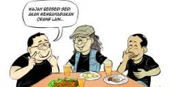 Obrolan Warteg akhir pekan. (Sumber: Poskota/Arif Setiadi)