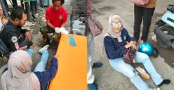 Seorang pengendara sepeda motor mengalami kecelakaan tunggal pada Senin, 29 Desember 2025 sekitar pukul 06.10 WIB di depan dealer Kawasaki arah Jakarta, Ciputat Timur, Tangerang Selatan. (Sumber: Polsek Ciputat Timur)