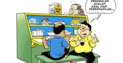 Obrolan Warteg tentang menggapai kesuksesan tahun depan. (Sumber: Poskota/Arif Setiadi)