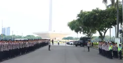 2.617 personel gabungan dikerahkan mengamankan unjuk rasa di kawasan Silang Selatan Monas, Gambir, Jakarta Pusat, Selasa, 30 Desember 2025. (Sumber: Dok. Polres Metro Jakpus)