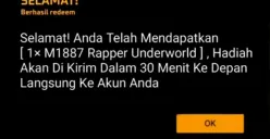 Boyah lebih cepat dengan kode redeem FF gratis, temukan skin M1887 Rapper Underworld di sini. (Sumber: YouTube/RENDY OKU)