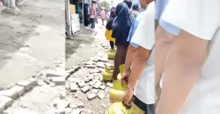 Kelangkaan gas 3 KG membuat warga Tangerang antre panjang. (Sumber: Instagram/sipalingbanten)