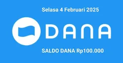 Anda bisa cairkan saldo DANA Rp100.000 masuk ke dompet elektronik Selasa 4 Februari 2025. (Sumber: Poskota/Gabriel Omar Batistuta)