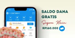 Klaim saldo DANA gratis Rp160.000 dari aplikasi penghasil uang. (Sumber: Poskota/Della Amelia)