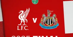 Link live streaming Liverpool vs Newcastle United di final Piala Liga Inggris 2025. (Sumber: Instagram @thecarabaocup)