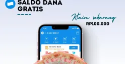 Klaim saldo DANA gratis Rp100.000 dari link DANA Kaget. (Sumber: Poskota/Della Amelia)