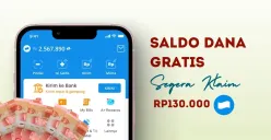 Klaim saldo DANA gratis Rp130.000 dari link DANA Kaget. (Sumber: Poskota/Della Amelia)