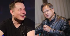 Elon Musk (kiri) dan Jensen Huang (kanan). (Sumber: Wikimedia Commons)