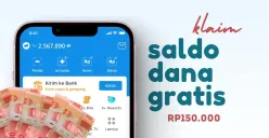 Klaim saldo DANA gratis dari aplikasi penghasil uang. (Sumber: Poskota/Della Amelia)