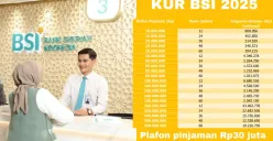 Tabel lengkap angsuran KUR BSI 2025. (Sumber: Poskota/Arip Apandi)