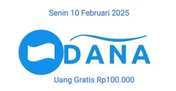 Uang gratis Rp100.000 bisa diambil ke dompet elektronik lewat link DANA kaget hari ini Senin 10 Februari 2025. (Sumber: Poskota/Gabriel Omar Batistuta)