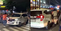 Pengendara mobil nyaris diamuk warga karena hendak kabur seusai menabrak kendaraan lain dan sejumlah anak punk di Jakarta Selatan. (Sumber: Tangkap Layar Instagram/@info_ciledug)