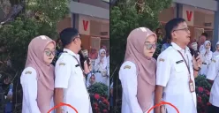 Aksi guru gandengan tangan ditengah aksi protes SMAN 1 Bukateja menjadi viral. (Sumber: Instagram/nasutionbooks.id)