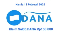 Anda bisa klaim saldo DANA Rp150.000 hari ini Kamis 13 Februari 2025. (Sumber: Poskota/Gabriel Omar Batistuta)