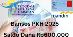 NIK atas nama Anda yang tertera di KTP berhasil menerima saldo dana Rp600.000 dari subsidi bansos PKH 2025 via Rekening Bank Mandiri. (Sumber: Poskota/Gabriel Omar Batistuta)