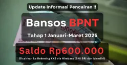 Informasi penyaluran saldo dana bansos BPNT tahap 1 via rekening KKS Himbara yang masih disalurkan hingga Maret 2025. (Sumber: Poskota/Aldi Harlanda Irawan)