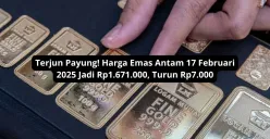 Penurunan harga emas Antam per 17 Februari 2025 membuka peluang investasi menarik bagi para investor. (Sumber: Poskota/Yusuf Sidiq)