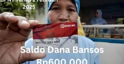 Selamat Rekening BRI Anda berhasil dapat saldo dana bansos Rp600.000 dari subsidi BPNT tahap 1 Februari 2025. (Sumber: Poskota/Gabriel Omar Batistuta)