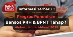 Progres penyaluran pencairan saldo dana bansos PKH dan BPNT tahap 1 alokasi Januari-Maret 2025. (Sumber: Poskota/Aldi Harlanda Irawan)