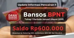 Update info pencairan bansos BPNT tahap 1 2025 dengan nominal saldo dana Rp600.000 yang disalurkan sampai akhir Maret. (Sumber: Poskota/Aldi Harlanda Irawan)