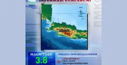 Gempa malam ini terjadi di Kabupaten Bekasi Jawa Barat pukul 21.35 WIB, Kamis 20 Februari 2025. (BMKG)