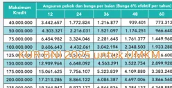 Ilustrasi tabel angsuran KUR BNI 2025. (Sumber: BNI)