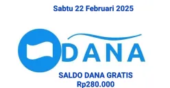 Saldo DANA gratis Rp280.000 bisa diklaim ke dompet elektronik Anda hari ini Sabtu 22 Februari 2025. (Sumber: Poskota/Gabriel Omar Batistuta)