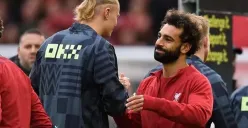 Kata sindiran dari Mohamed Salah kepada Erling Haaland yang harusnya lebih banyak cetak gol. (Sumber: X/ EPL_Gunlukleri)