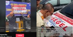 Penyegelan yang dilakukan oleh Satpol PP di Tangsel ternyata bukan karena kandungan minyak babi. (Sumber: TikTok/@Tangsel.life)