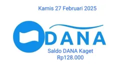 Saldo DANA kaget Rp128.000 bisa diklaim masuk ke dompet elektronik Anda hari ini Kamis 27 Februari 2025. (Sumber: Poskota/Gabriel Omar Batistuta)