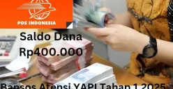 Saldo dana Rp400.000 dari bansos Atensi YAPI tahap 1 2025 telah cair melalui Kantor Pos. (Sumber: Poskota/Gabriel Omar Batistuta)