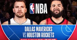 Live streaming Dallas Mavericks vs Houston Rockets. (Sumber: Vidio)