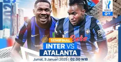 Link live streaming Inter Milan vs Atalanta di semifinal Supercoppa Italiana 2024-25. (Sumber: Vidio)