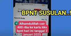 Berhasil menerima saldo dana Rp400.000 dari bansos BPNT susulan cair ke kks (Sumber: YouTube/BUNGKAS WAE)