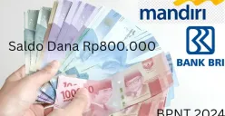 Rekening BRI dan Bank Mandiri Anda terima transferan saldo dana Rp800.000 dari BPNT 2024. (Sumber: Poskota/Gabriel Omar Batistuta)