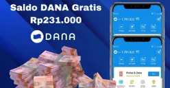 Cara klaim saldo DANA gratis Rp231.000 tanpa ada syarat khusus langsung masuk dompet elektronik. (Sumber: Poskota/Syania Nurul Lita Baikuni)