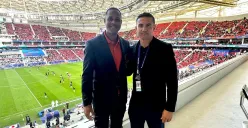 Patrick Kluivert bersama legenda sepak bola Australia, Tim Cahill. (Sumber: Instagram @patrickkluivert9)