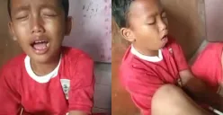 Bocah menangis histeris ketika mengetahui Shin Tae-yong harus digantikan oleh pelatih lainnya. (Sumber: Tangkap Layar TikTok/@mom.angelica6)