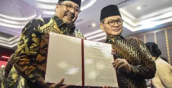 Pramono Anumg (kiri) dan Rano Karo (Kanan) ditetapkan sebagai pasangan Gubernur dan Wakil Gubernur Jakarta periode 2025-2030. (Sumber: Poskota/ Bilal Nugraha Ginanjar)