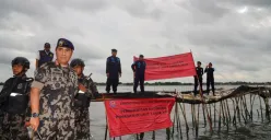 Penemuan pagar laut sepanjang lebih dari 30 kilometer di perairan Kabupaten Tangerang, Banten. (Sumber: X/@ditjenpsdkp)