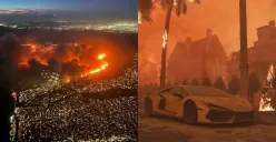 Kebakaran Los Angeles membuat beberapa lokasi berubah menjadi abu karena api yang tak bisa dikendalikan. (Sumber: X/@pasthistoryx)