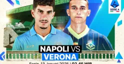 Cek jadwal pertandingan dan info live streaming Liga Italia pekan ke-20 Napoli vs Verona. (Sumber: Vidio.com)