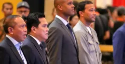 Patrick Kluivert saat diperkenalkan sebagai pelatih Timnas Indonesia dalam konferensi pers di Hotel Mulia, Jakarta, pada Minggu, 12 Januari 2025. (Sumber: X @pssi)