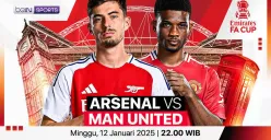 Link live streaming Arsenal vs Manchester United. (Sumber: Vidio)