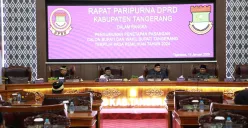 Rapat paripurna pengesahan Bupati-Wakil Bupati Kabupaten Tangerang, Maesyal Rasyid dan Intan Nurul Hikmah di Gedung DPRD Kabupaten Tangerang, Senin, 13 Januari 2025. (Sumber: Dok. Pemkab Tangerang)