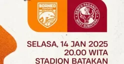 jadwal lengkap, link live streaming dan prediksi line up BRI Liga 1 Borneo FC vs Semen Padang. (Sumber: Tangkapan layar/Instagram @borneofc.id)