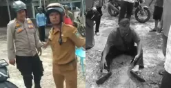 Seorang anggota polisi di Prabumulih diduga menendang pria tua hingga hidung berdarah. (Sumber: Tangkap Layar Instagram/@palembang_jurnalis)